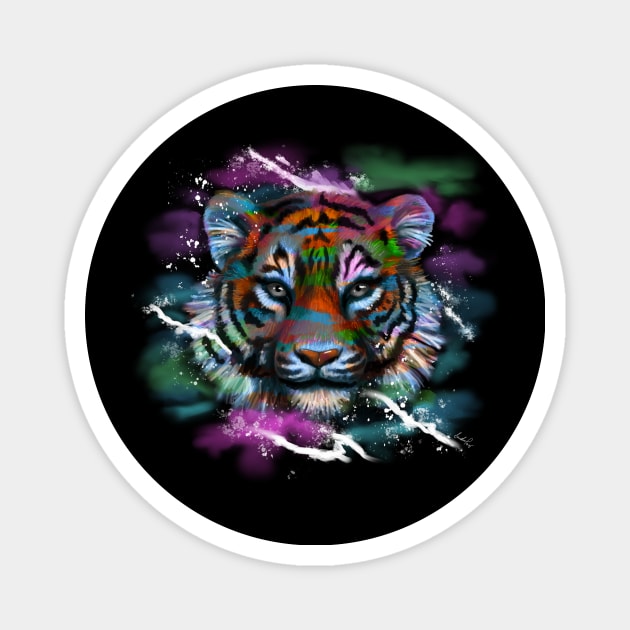 Painted Tiger Magnet by Perezart99